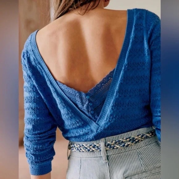 Sezane Gretha Jumper Azure Blue Size Large - Picture 2 of 10